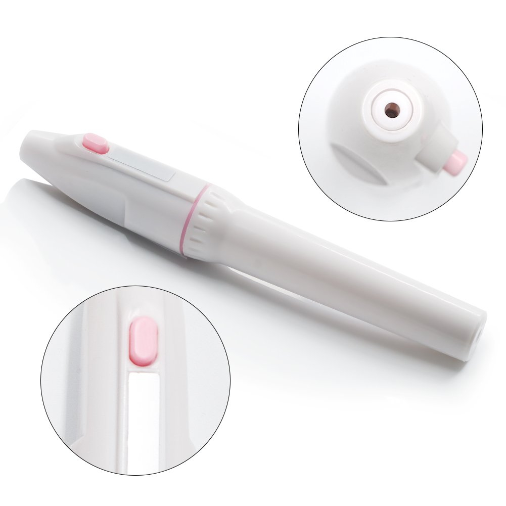 (5in1) Elektrische Nagelfräse Nagelpflege Polierwerkzeug Maniküre Pediküre (Batteriebetrieben) - Weiss / Rosa
