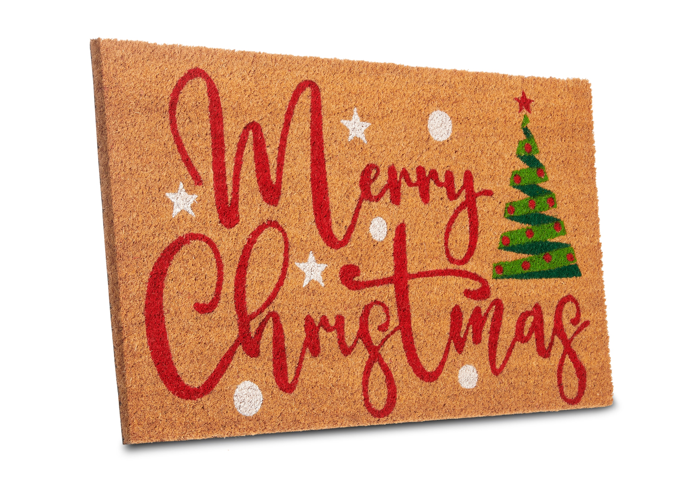 HANSE Home Fussmatte »Kokos Merry Christmas Tree, Türmatte« rechteckig 15 mm Höhe Schmutzfangmatte, Rutschfest, Outdoor, Weihnachten, Kokosmatte, Flur