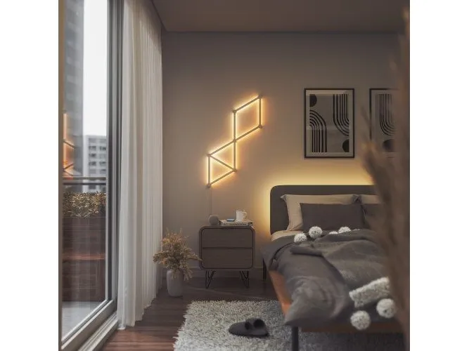 Nanoleaf Lines Starter Kit - Trådløst belysningssæt - LED x 9 - 2 W - klasse G - RGBW-lys - 1200-6500 K