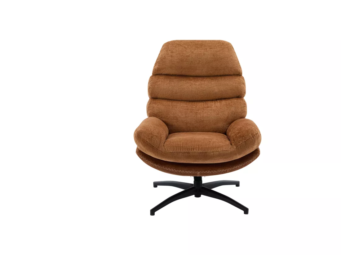 Fauteuil pivotant en tissu terracotta LIZUTA