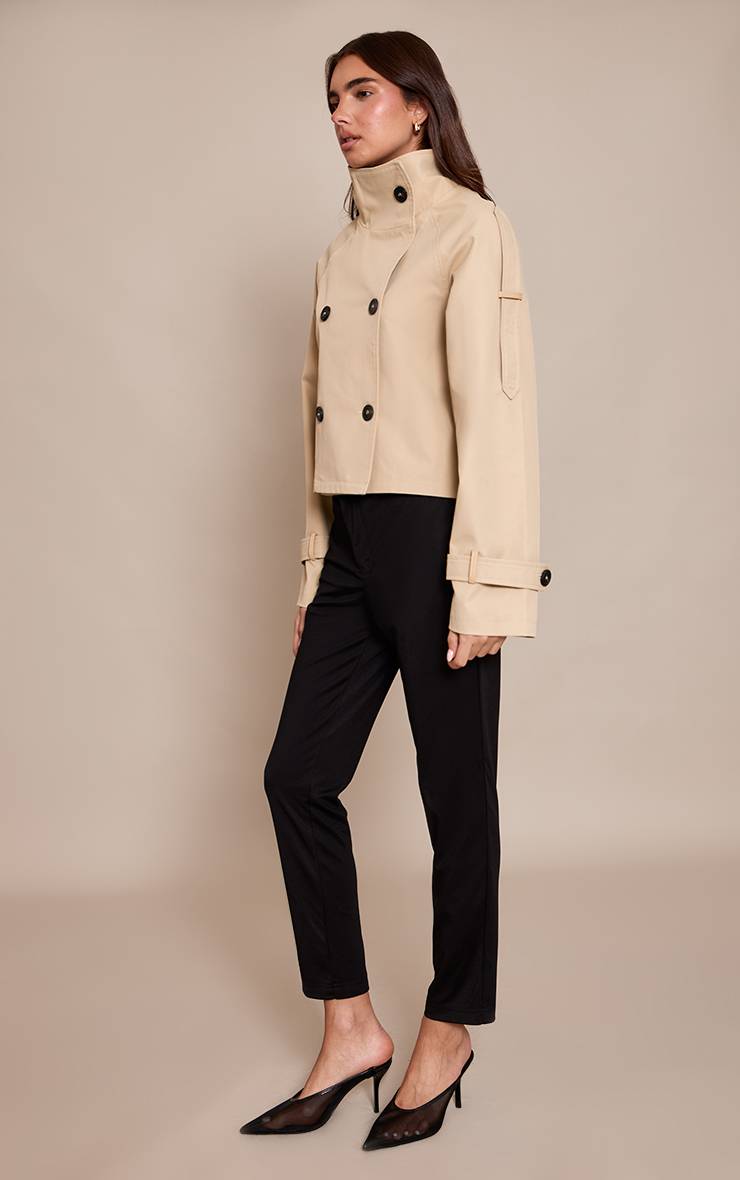Noir Pantalon Cigarette Taille Mi-haute Ajusté