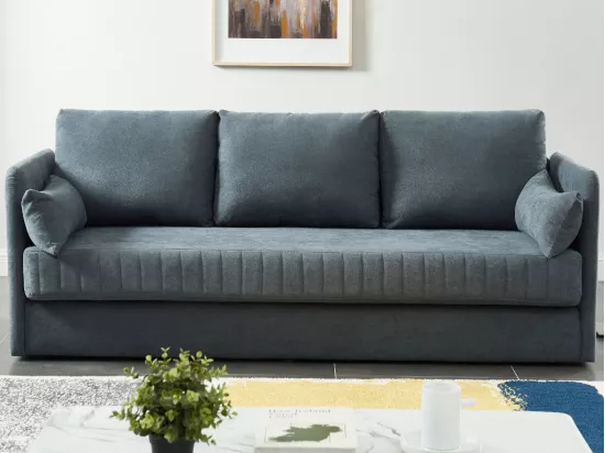 Canapé 3 places convertible en tissu GRECCO - Gris