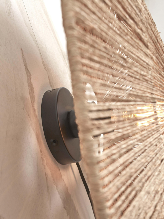 Good&Mojo Iguazu wandlamp large zwart/naturel