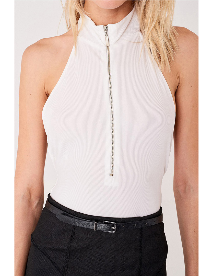 Lady's Bodysuit with White Closure