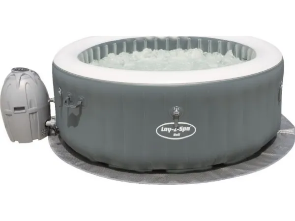 Bestway 60009, 669 L, 4 person(er), Rund, Boble/Jet massage, Acrylonitrilbutadienstyren, PVC, Grå, Hvid