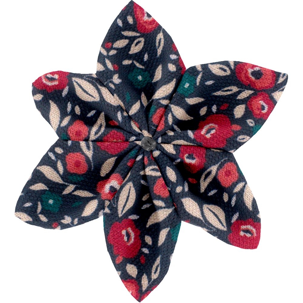 Barrette Fleur Étoile 4 Camelias Rubis