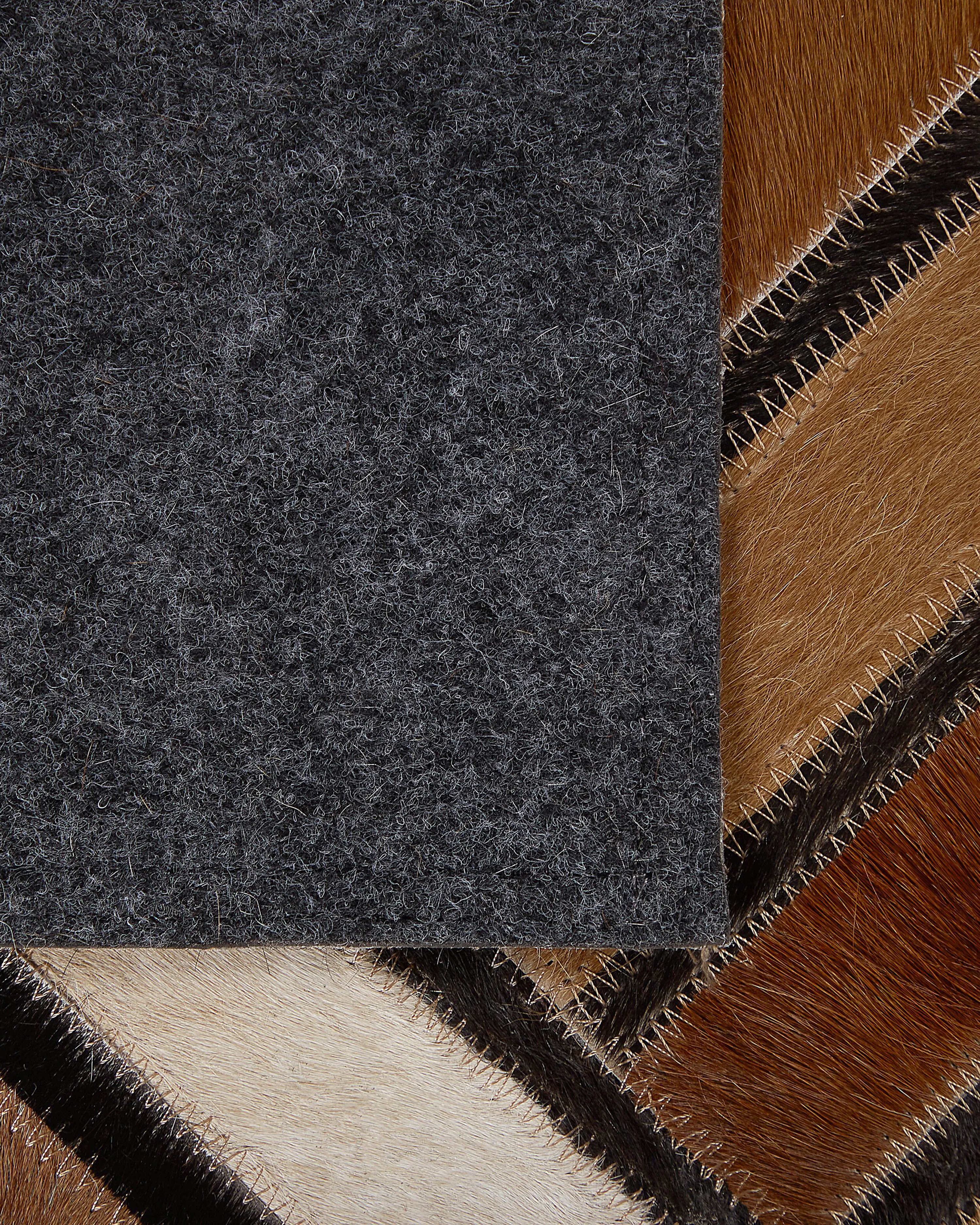 Vloerkleed TEKIR Bruin 160 x 230 cm Leer