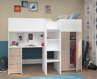 Parisot Hochbett TOM 1 weiß / braun
