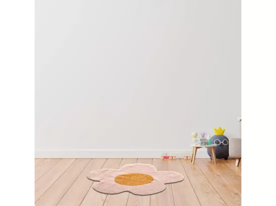 Tapis enfant Fleur en coton tufté 80x80cm