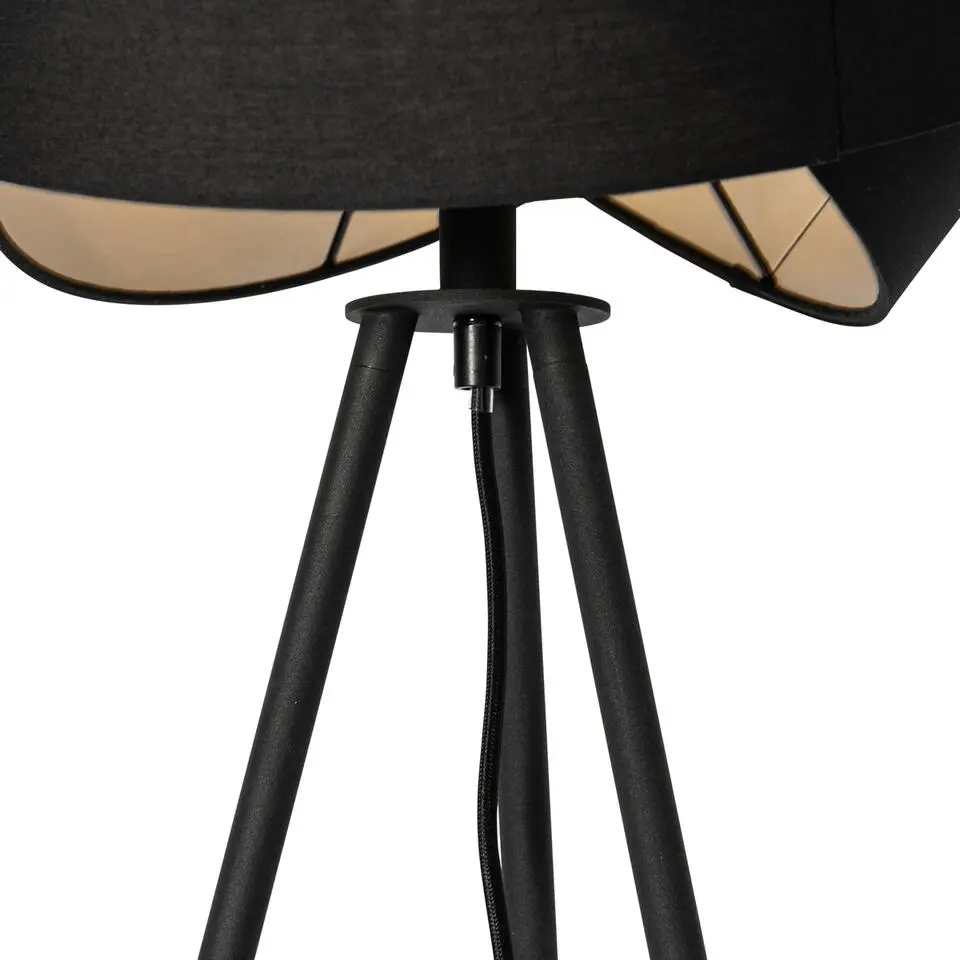 Qazqa vloerlampen cloth zwart e27