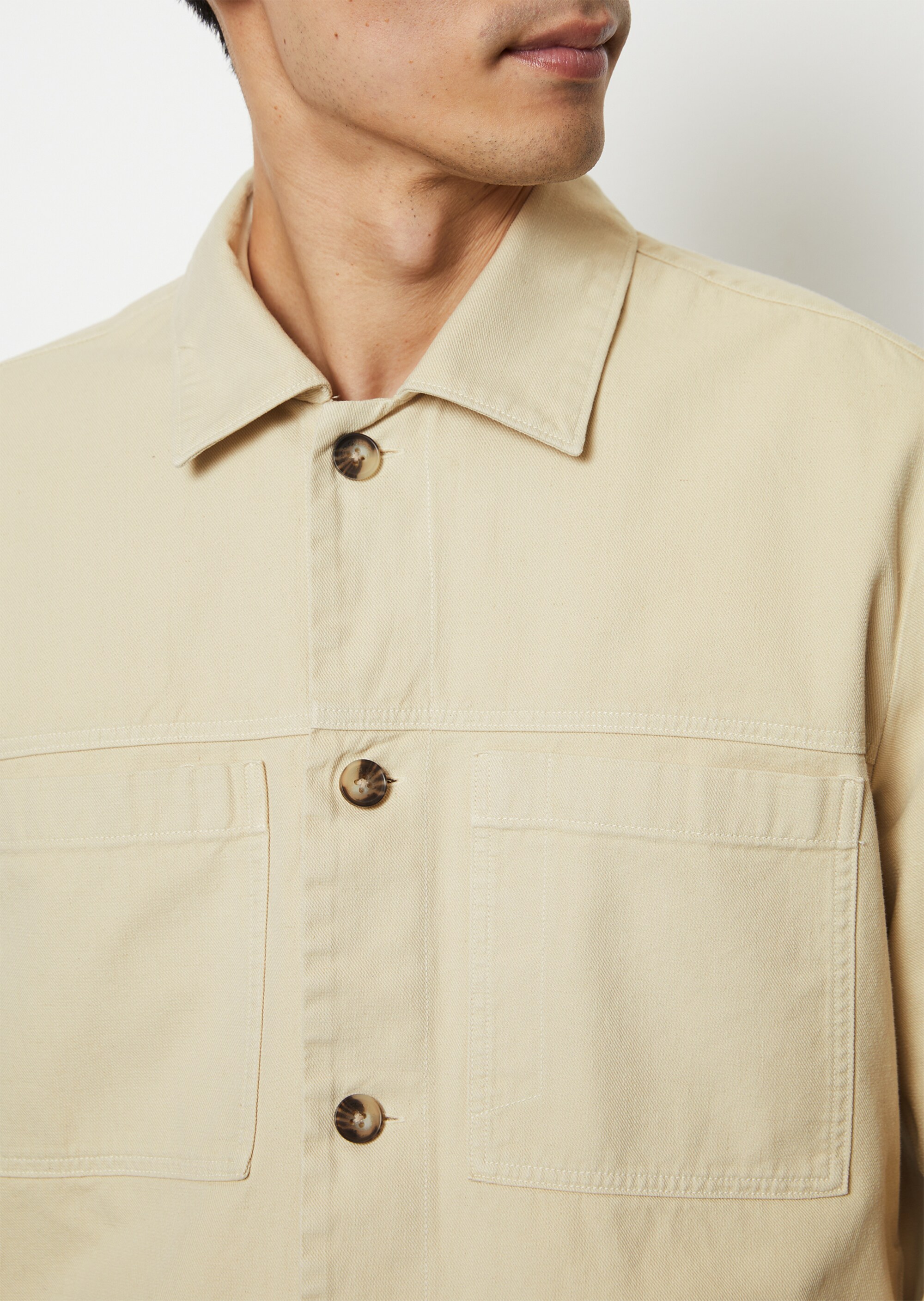 Overshirt aus Bio-Baumwolle und Leinen