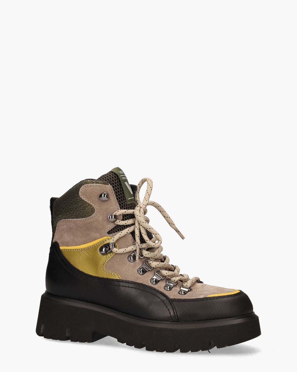 Via Vai Ziva State Zwart/Multicolor Dames Veterboots
