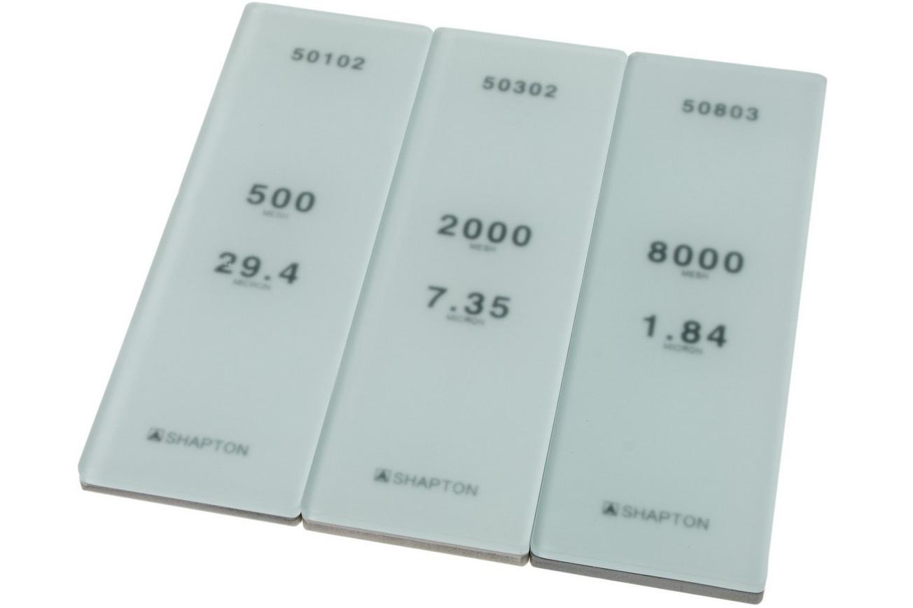 Shapton Glass Stone slijpsteenset korrel 500, 2000 en 8000 grit, 50308