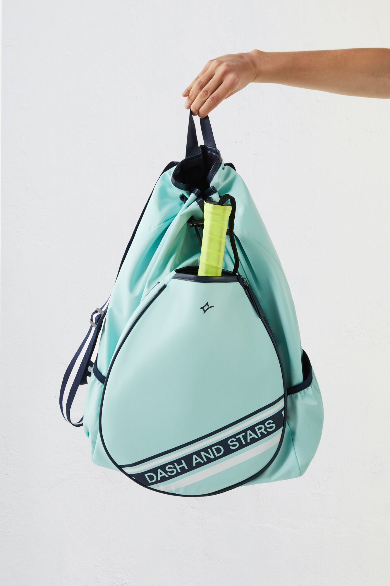Mochila para raquete de padel azul e verde