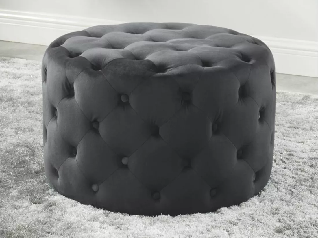 Pouf FOURCA en velours - Gris