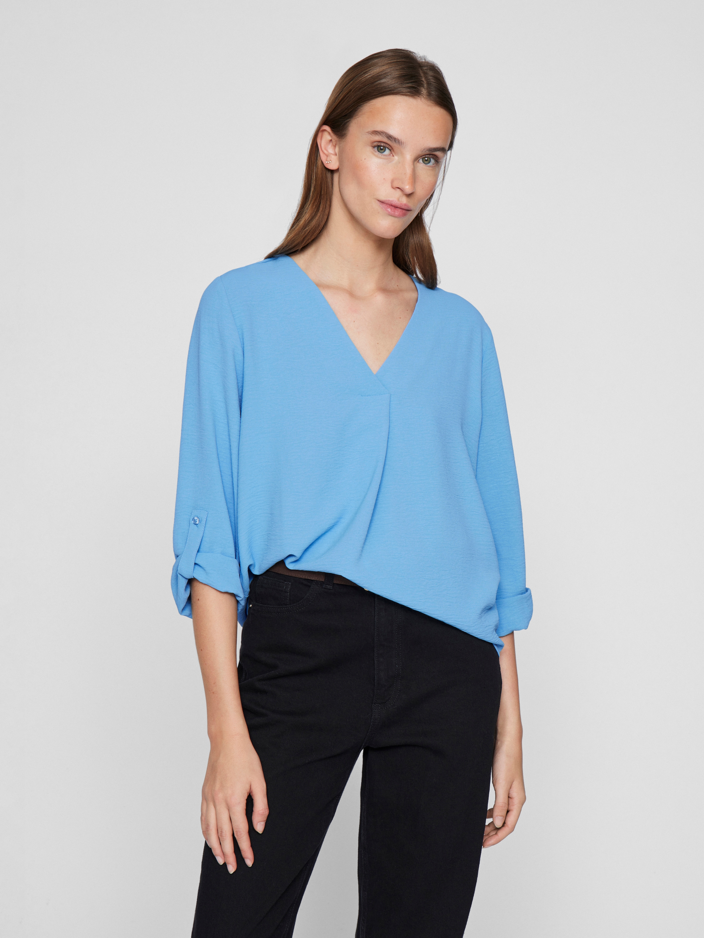 Vila Blusenshirt »VIJOSA 3/4 V-NECK TOP - NOOS«
