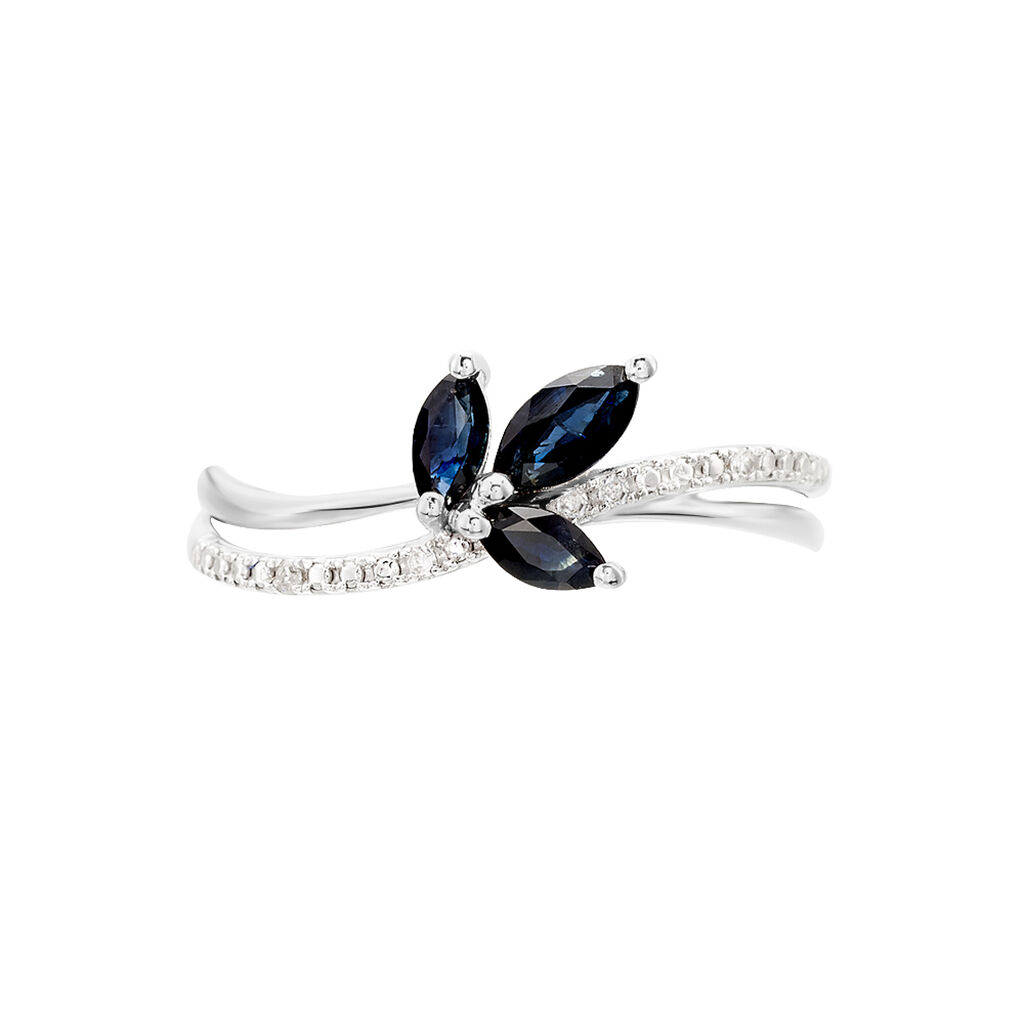 Bague Angie Or Blanc Saphir Diamant