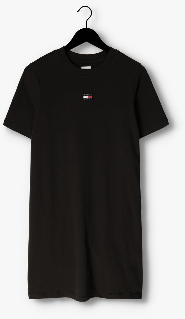 TOMMY JEANS zwarte tommy jeans mini jurk tjw xs badge tee dress