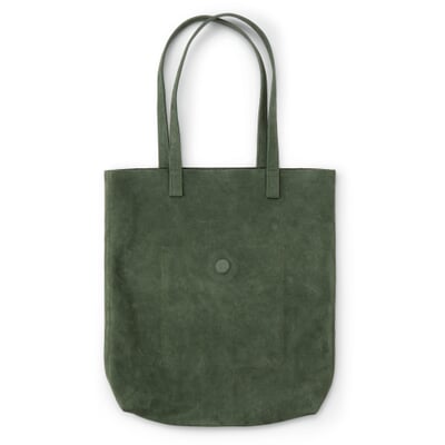 Damen-Totebag Leder, Oliv