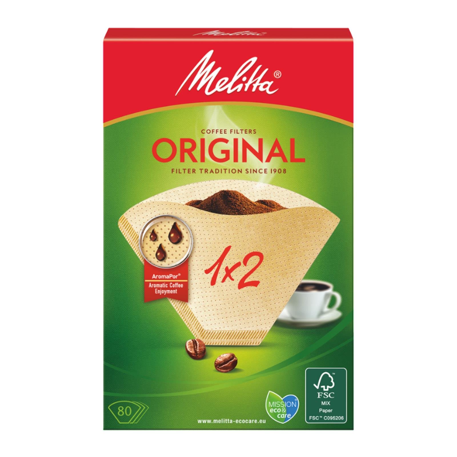 Melitta Kaffeefilter 1x2 naturbraun