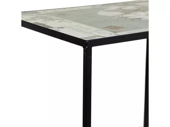 Ensemble de 2 porte-fleurs en mosaïque et fer forgé noirs