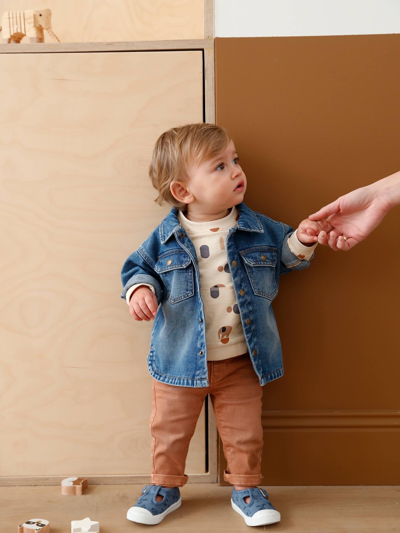 Jaqueta jeans infantil lisa azul médio