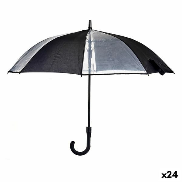 Paraply Svart Gjennomsiktig Metall Klut 96 x 96 x 84,5 cm (24 enheter)