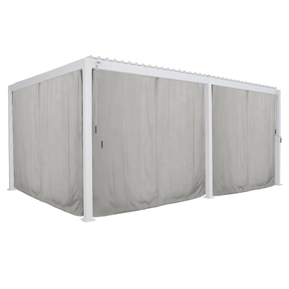 Kit de rideaux et moustiquaire pour pergola evora (6 doubles rails, 6 rideaux et 6 moustiquaires)