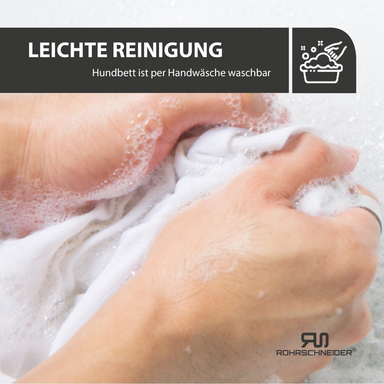 Rohrschneider ® Flauschiges Tierbett inkl. Gratis-Beigabe, Körbchen in Flechtoptik S