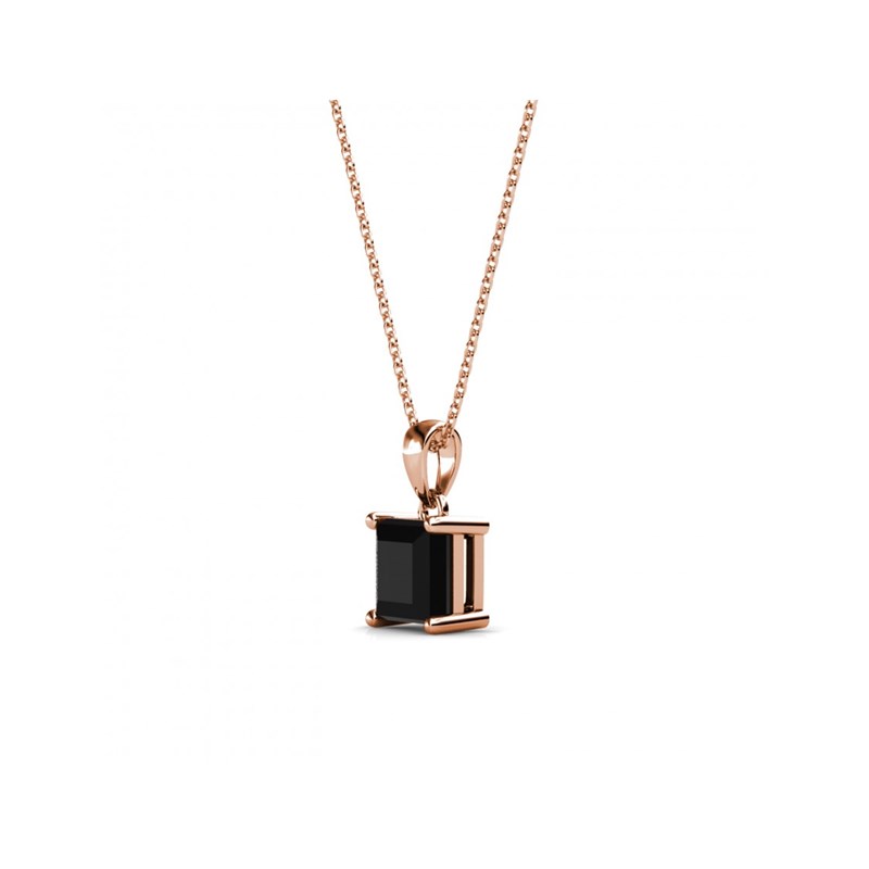 Pendentif Simple Square - Or Rosé et Noir