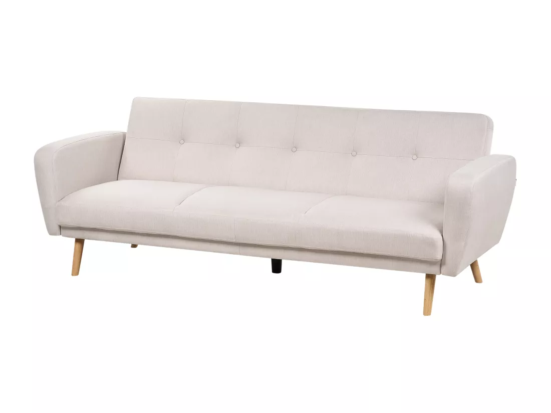 Canapé convertible 3 places en tissu beige FLORLI