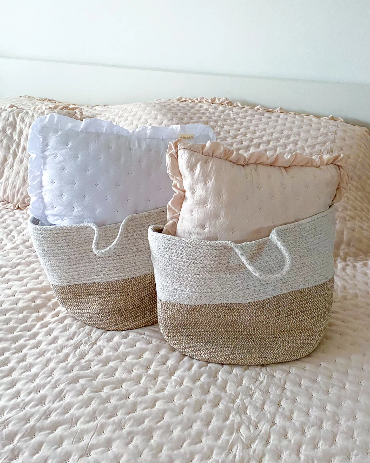 Set van 2 manden PAZHA Katoen Beige
