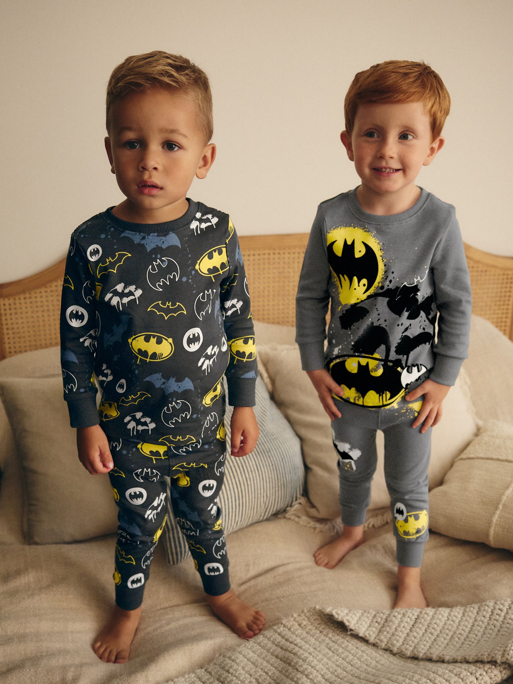 Zwart/grijs/geel Batman - Verpakking van 2 knusse pyjama's (9mnd-10jr)