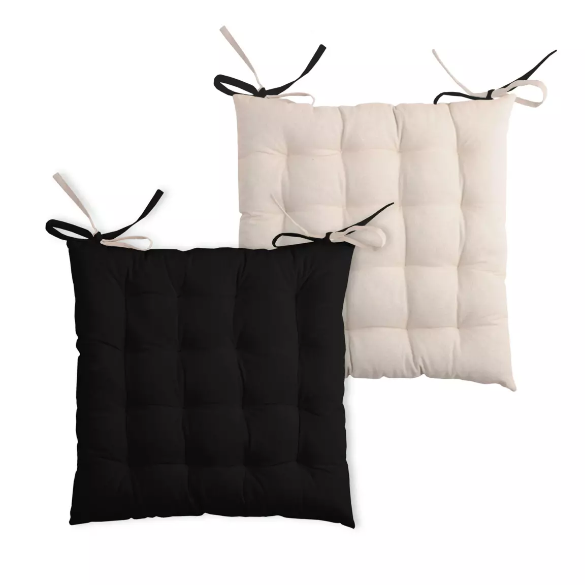 Coussin de chaise carré (40 x 40 cm) Duo Noir