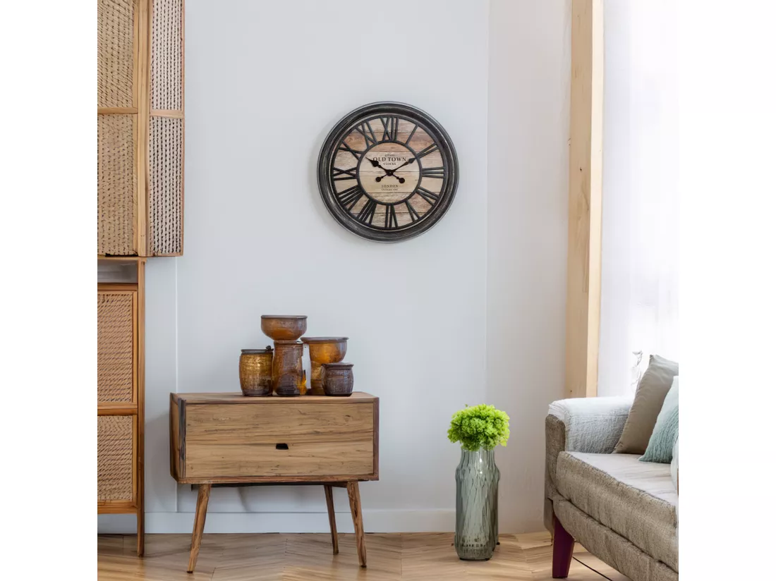 WELL HOME - Horloge décorative en relief en plastique Ø49x5cm