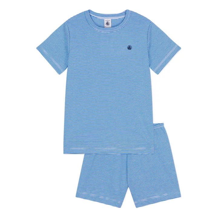 Petit Bateau Pyjama Short Manael Rayé | Bleu