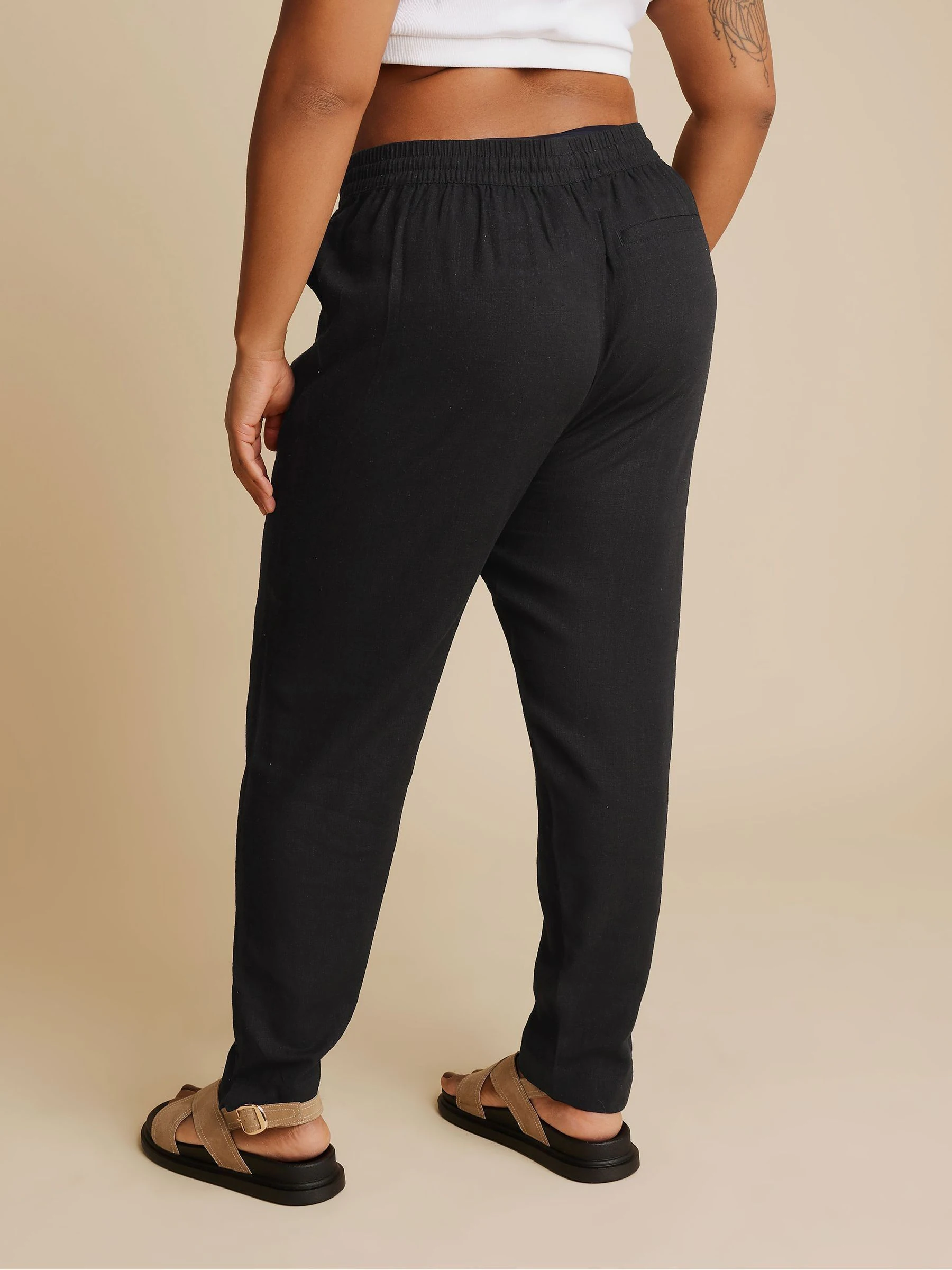 Yours Curve - Linnen joggingbroek