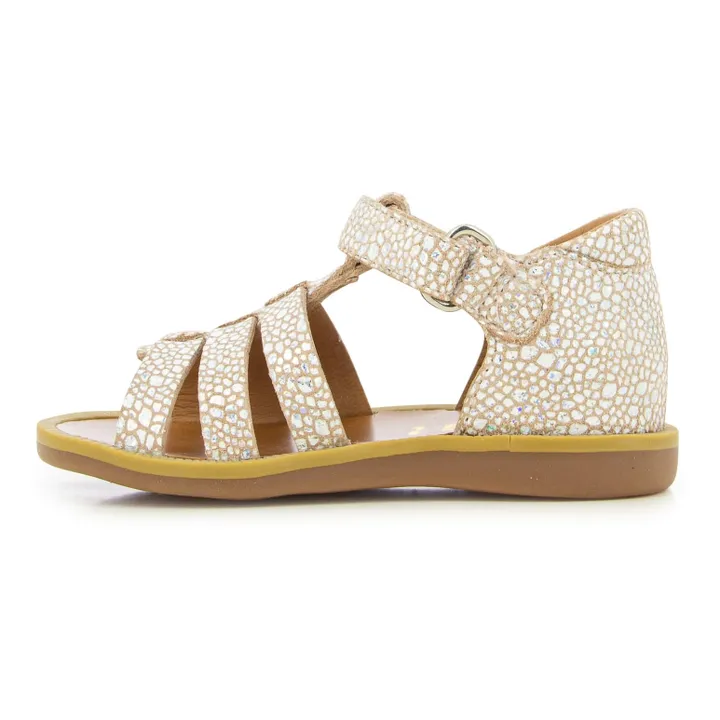 Pom d'Api Sandales Poppy Strap | Argenté