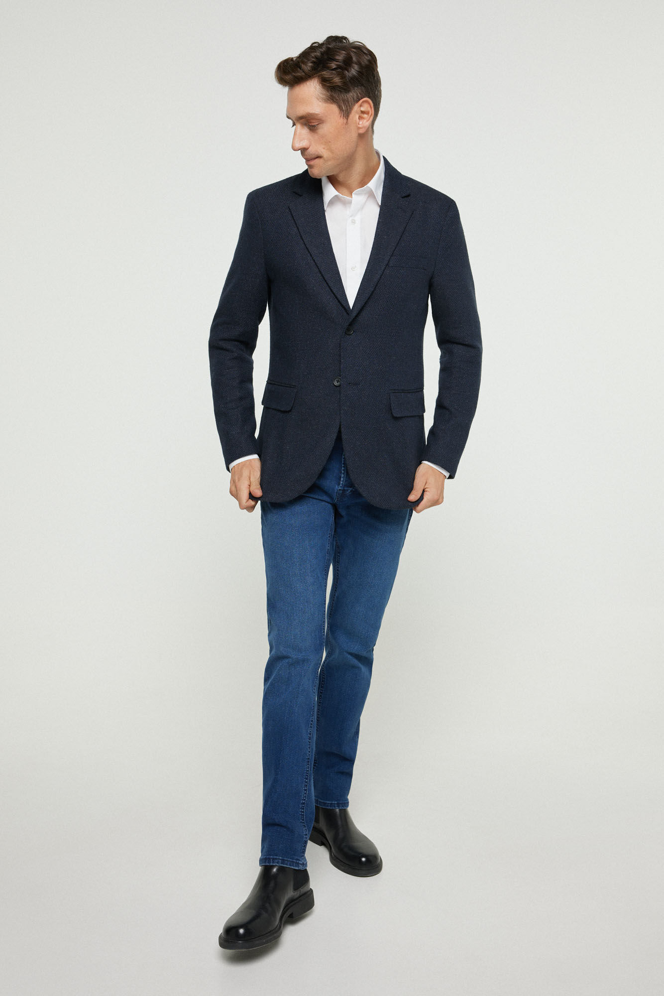 Blazer de tweed de corte justo