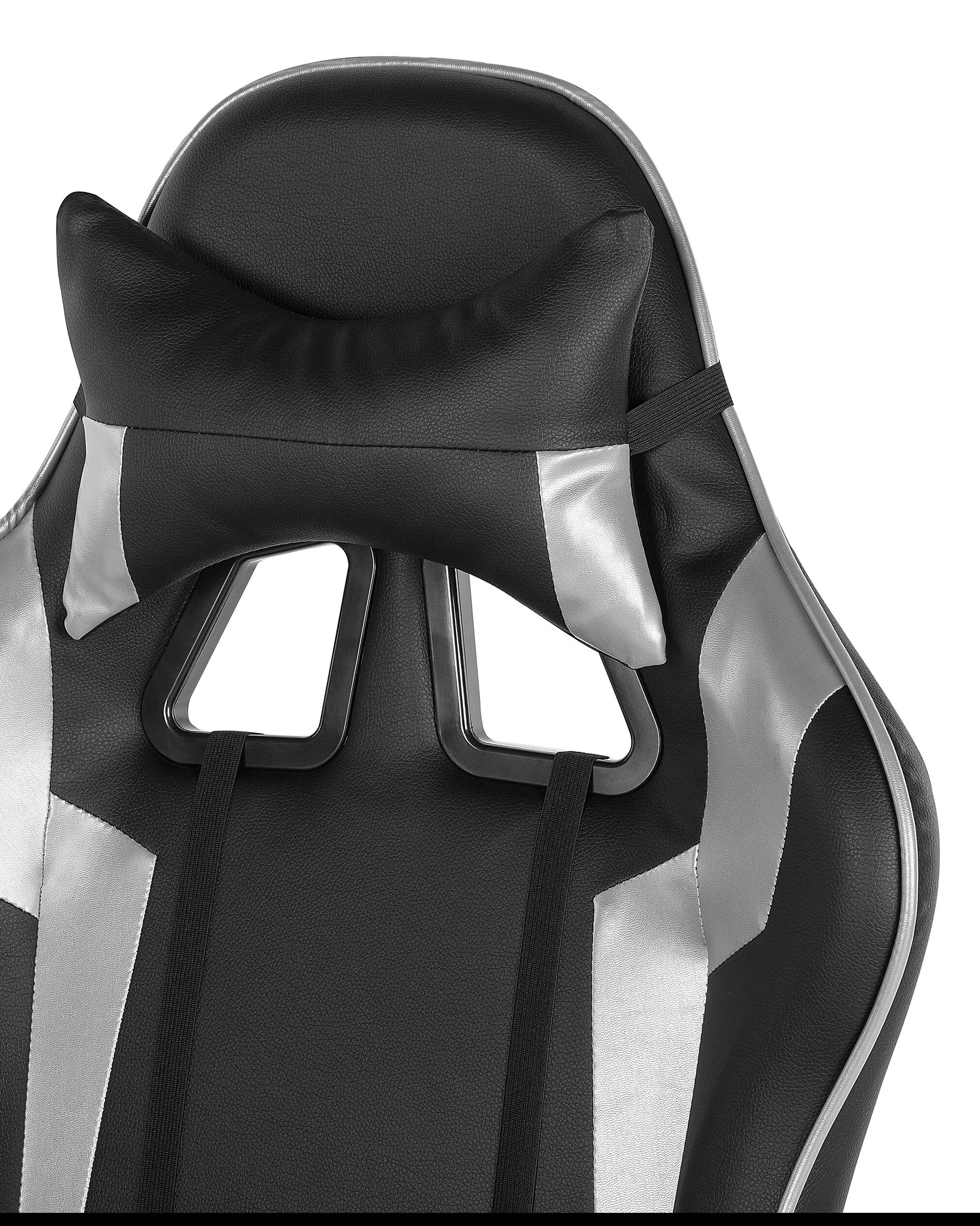 Gamestoel KNIGHT Kunstleer Zilver