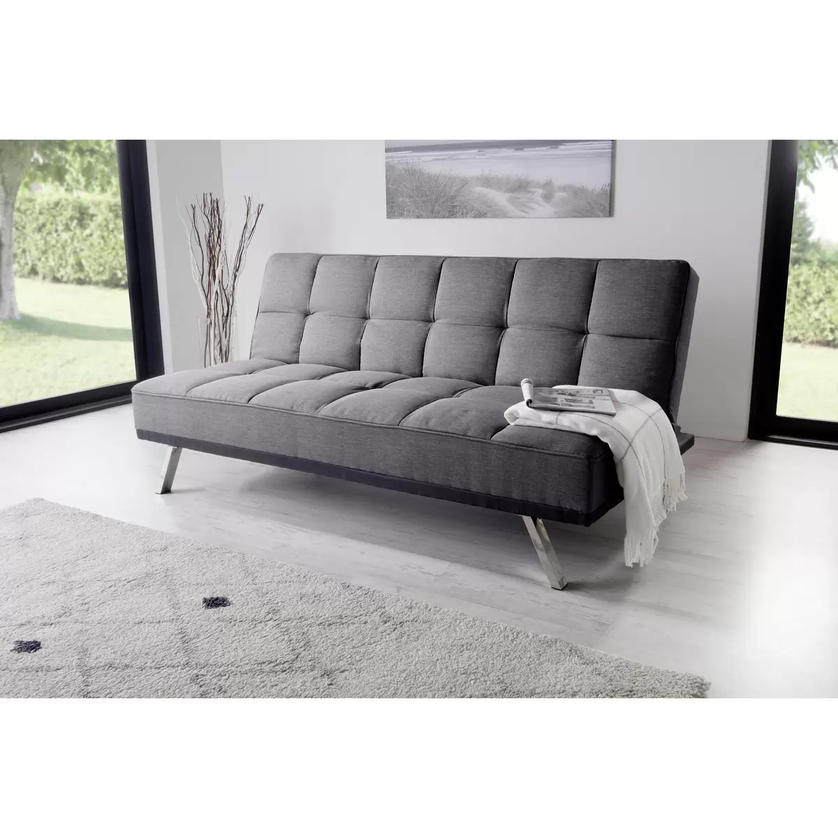 Schlafsofa Roma Best Price 114 x 179 Anthrazit
