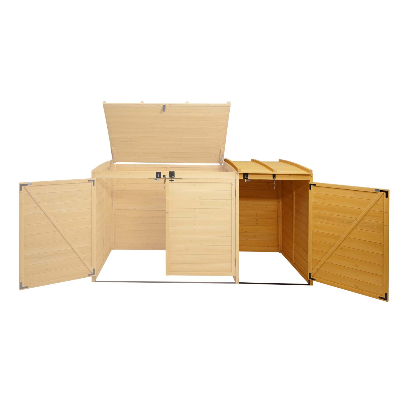 XL 1er-/2er-Mülltonnenverkleidung Erweiterung MCW-H75, Mülltonnenbox, 120x68x104cm Holz MVG-zertifiziert ~ braun