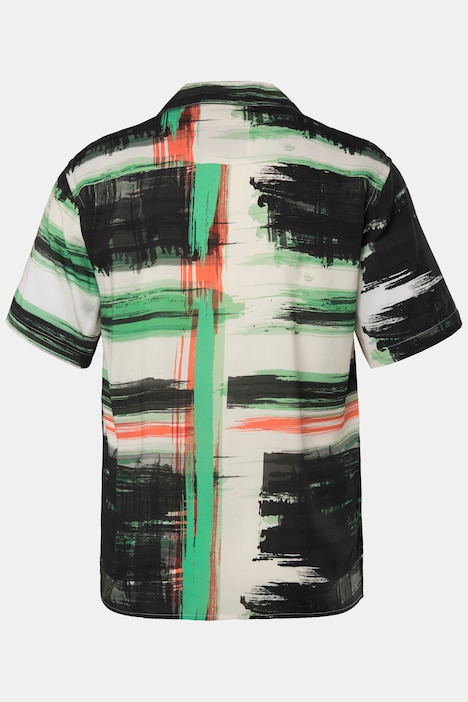Men+ Hemd, Halbarm, Alloverdruck, Cuba-Kragen, bis 8 XL