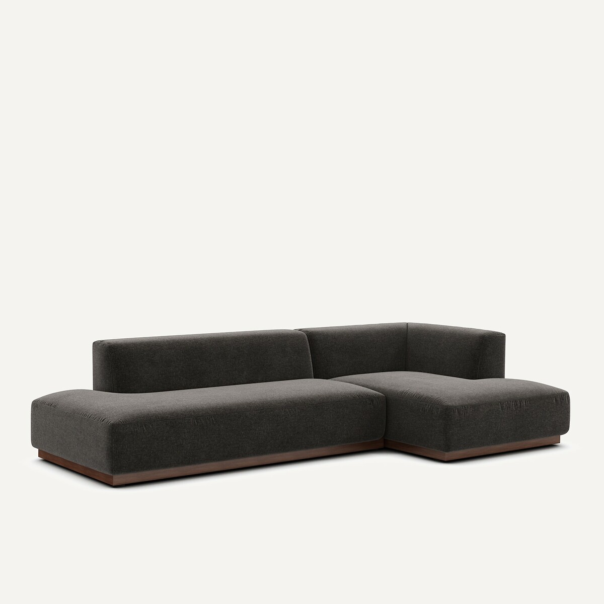 AM.PM<br>Sofá de canto direito tamanho XL em veludo chenille, Jacopo