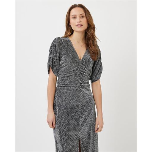Moves Glitera Midi Kjole, Dark Silver, M