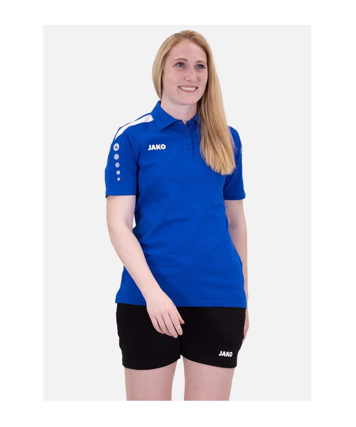 JAKO Power Poloshirt Damen Blau Weiss F400