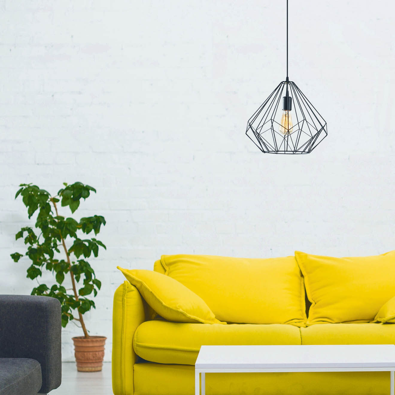 Sheen Suspension Diamond noire - D.37xH.129 cm