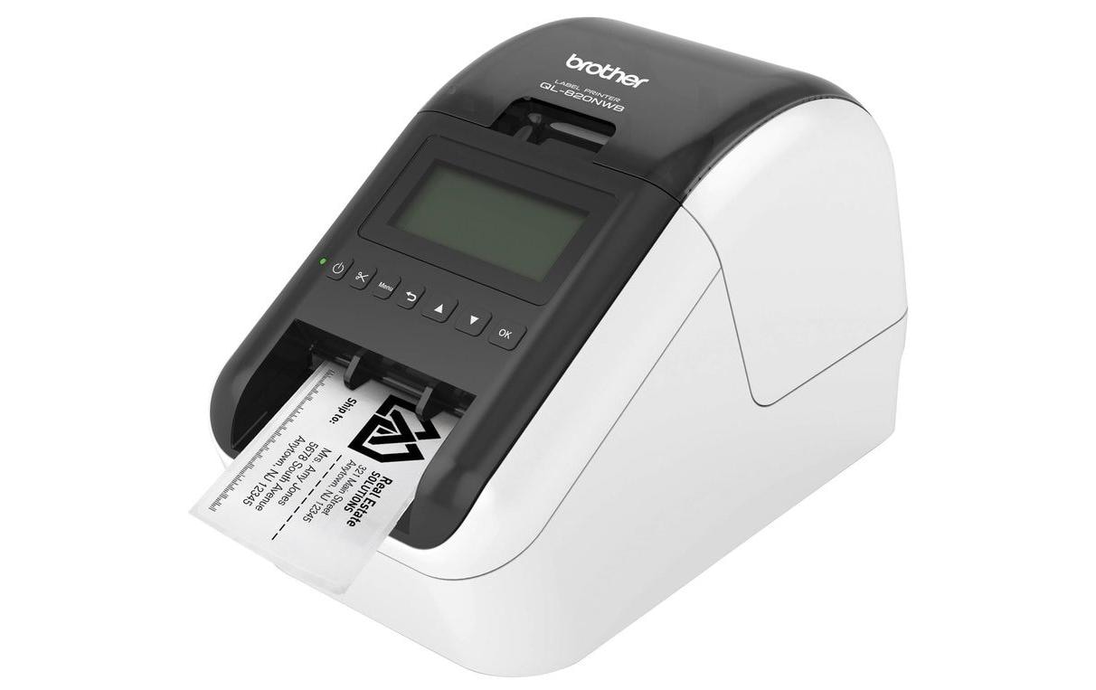 Etikettendrucker QL-820NWBcVM inkl. 3x DK-N55224<br>Netzwerk- und WLAN-fähiger 2-Farb-Thermodirektdrucker