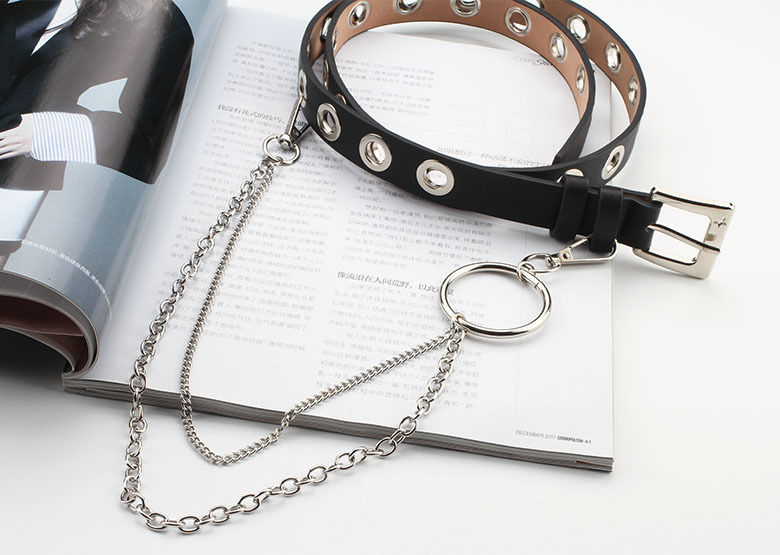 Rofuka - Kunstleren riem met ketting