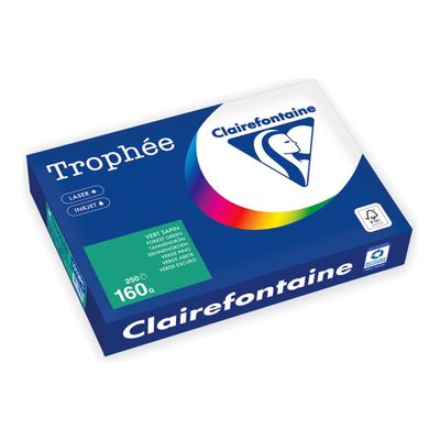 Clairefontaine Trophée - Papier - vert forêt - A4 (210 x 297 mm) - 160 g/m² - Ramette de 250 feuilles